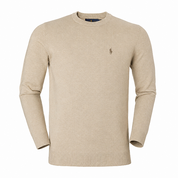 Sueter Ralph Lauren Masculino Fleece Sweatshirt Cor Bege Claro
