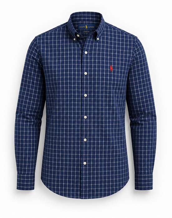 Camisa Ralph Lauren Xadrez Azul/Branca