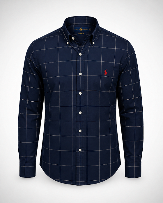 Camisa Ralph Lauren Quadriculado Xadrez Azul