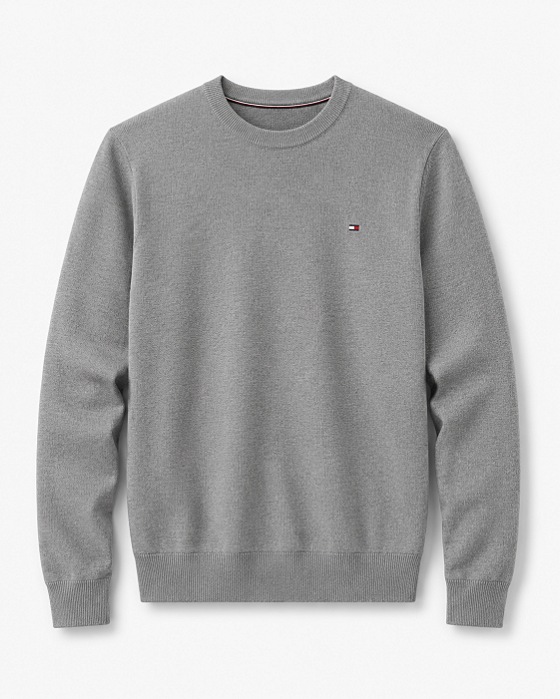 Suéter Clássico Gola Redonda Tommy Hilfiger Cinza