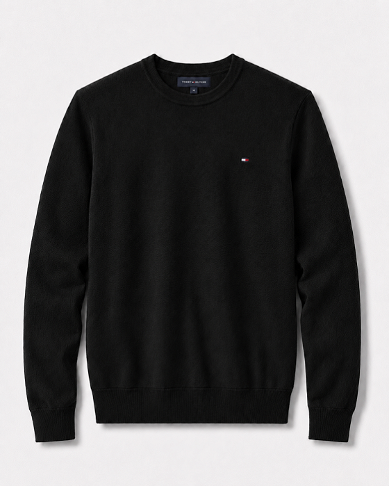 Suéter Clássico Gola Redonda Tommy Hilfiger Preto