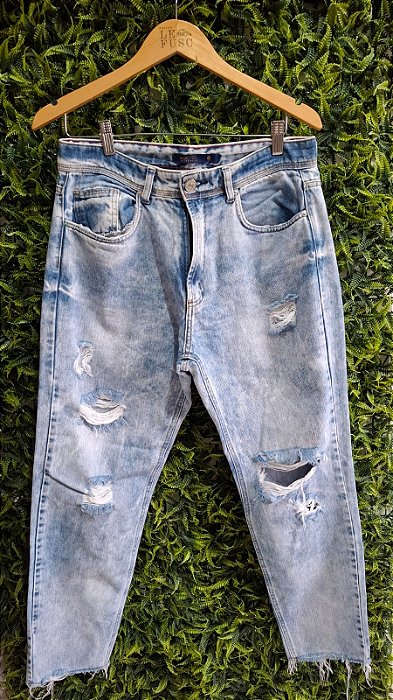 CALÇA JEANS  LAVADO  RASGOS BLUESTEEL   42