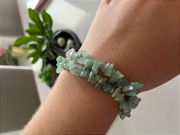 Pulseira cascalho De Quartzo Verde – Equilíbrio e Saúde