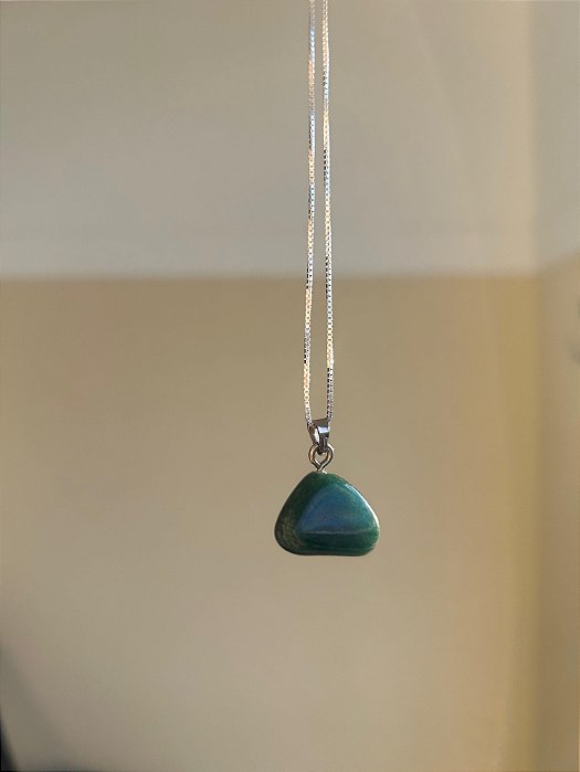 Pingente De Quartzo Verde Rolada – Equilíbrio e Saúde