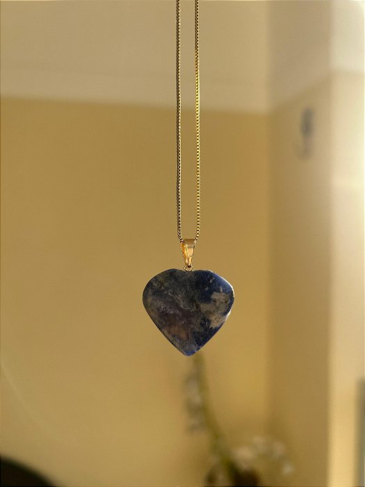 Pingente de Coração de Sodalita – Clareza, Intuição e Comunicação