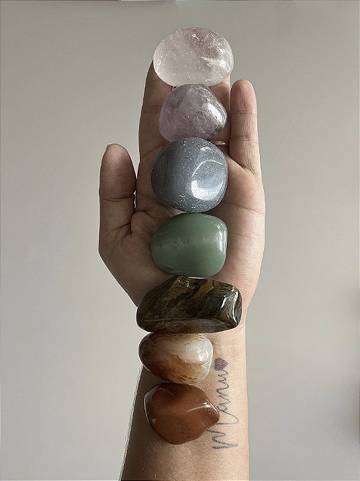 Kit 7 Cristais Chakras rolado G – Alinhamento, Energia e Equilíbrio Interior