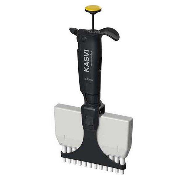MICROPIPETA MULTICANAL PREMIUM BLACK 12 CANAIS 2 - 20 UL - KASVI