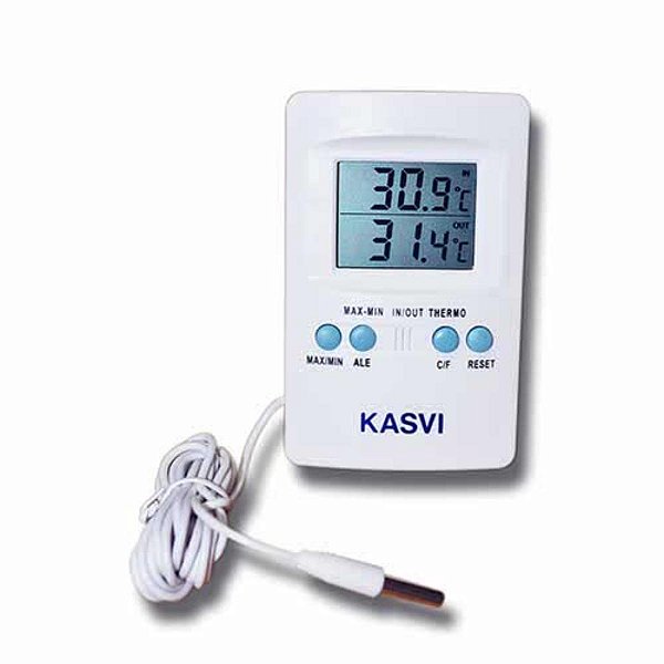 TERMOMETRO DE TEMPERATURA MAXIMA E MINIMA (IN/OUT) - KASVI