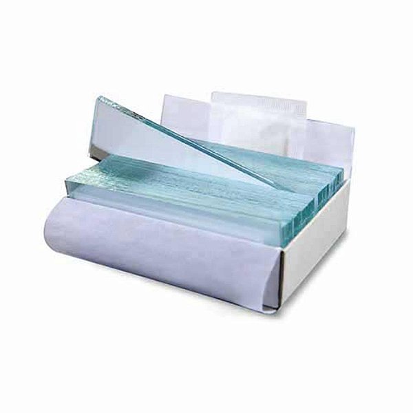 LAMINA P/ MICROSCOPIA 26X76MM PONTA FOSCA LAPIDADA C/ PAPEL - CX/50 - OLEN