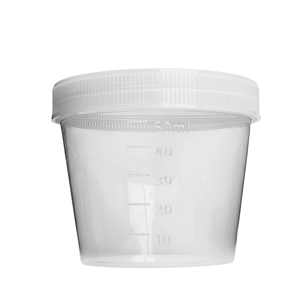 COLETOR 50ML NAO ESTERIL S/PA TAMPA BRANCA - PCT/100 - FIRSTLAB