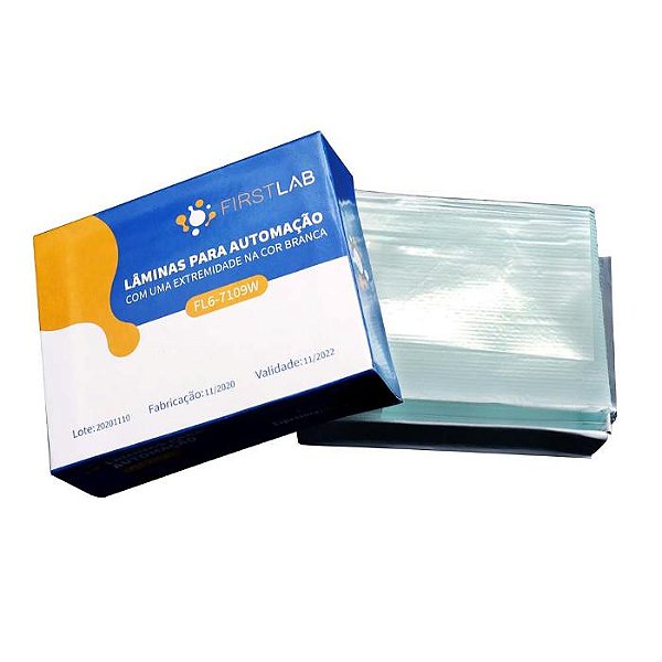 LAMINA P/ AUTOMAÇAO 26X76MM UMA EXTREMIDADE BRANCA - CX/2500 - FIRSTLAB