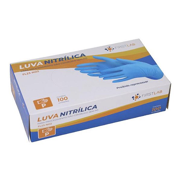 LUVA NITRILICA S/ PO P 10 CAIXAS - FIRSTLAB