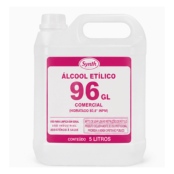 PF ALCOOL ETILICO 96 GL COMERCIAL (HIDRATADO 93,8 INPM) - FR/5L- SYNTH