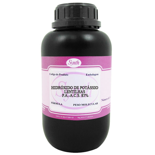 ⚠️ HIDROXIDO DE POTASSIO LENTILHAS P.A. - FR/500G - SYNTH