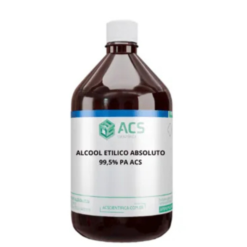 ⚠️ ALCOOL ETILICO ABSOLUTO 99,5% PA ACS -FRASCO VIDRO AMBAR 1LT - ACS