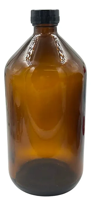 FRASCO DE VIDRO AMBAR 500ML COM TAMPA ROSCA E BATOQUE 24/410 - WHEATON