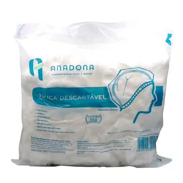 TOUCA DESCARTAVEL SANFONADA SOFT BRANCA - PCT/100 - ANADONA