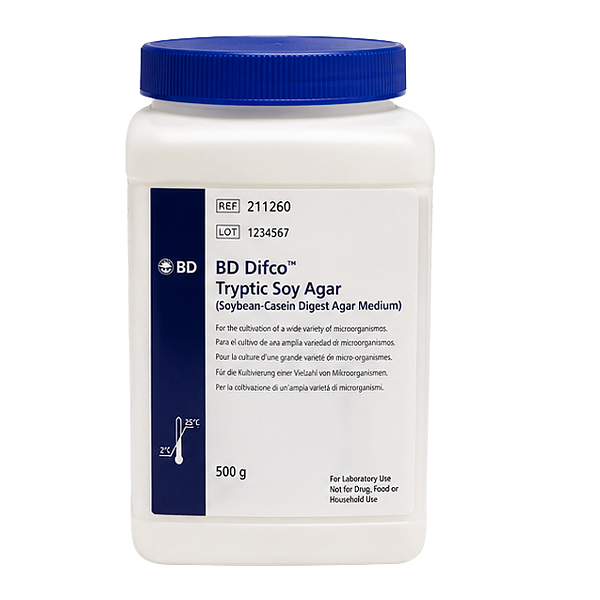 TRYPTIC SOY AGAR (SOYBEAN-CASEIN DIGEST AGAR MEDIUM) - FR/500GR - DIFCO