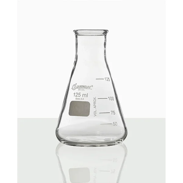 FRASCO ERLENMEYER COM ROLHA DE POLI 125ML - LABORGLAS