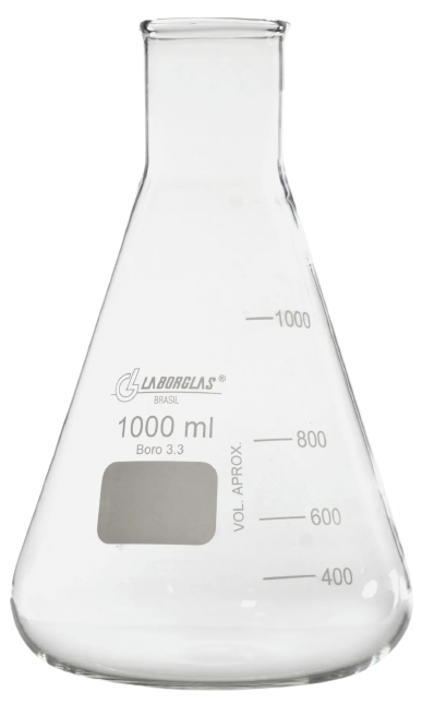 FRASCO ERLENMEYER BOCA ESTREITA 1000ML - LABORGLAS