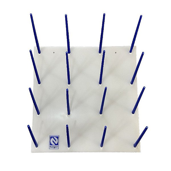 SUPORTE SECAGEM DE VIDRARIAS P/ 16 PEÇAS EM PP 33X33CM - NALGON