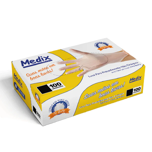 LUVA VINIL S/PO P - CX/100 - MEDIX