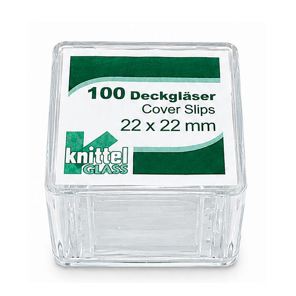 LAMINULA QUADRADA 22X22MM VIDRO BOROSILICATO DE 0,13-0,17MM - CX/100 - KNITTEL