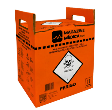 COLETOR PERFUROCORTANTES E RESIDUOS QUIMICOS 07 LITROS - MAGAZINE MEDICA