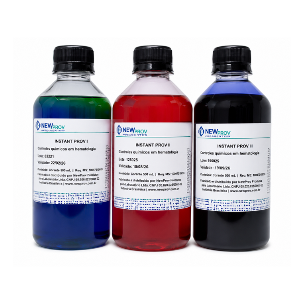 INSTANT PROV CONJUNTO CORANTE RAPIDO P/ HEMATOLOGIA 3X500ML - NEWPROV