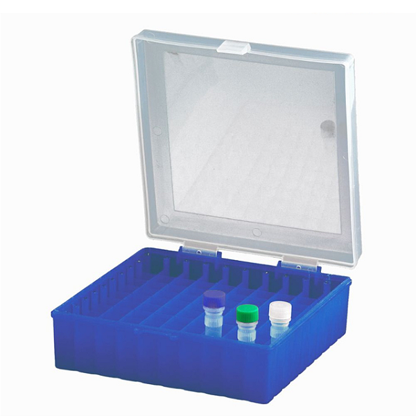 CRIOBOX 100 TUBOS 2ML TAMPA DOBRADIÇA AZUL