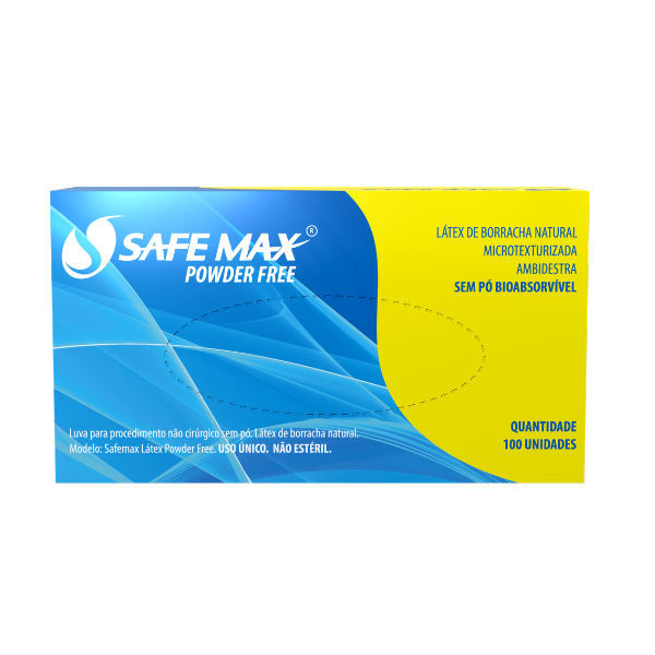 LUVA LATEX P SAFEMAX POLIMERIZADA S/ PO  - CX/100 - SUPERMAX