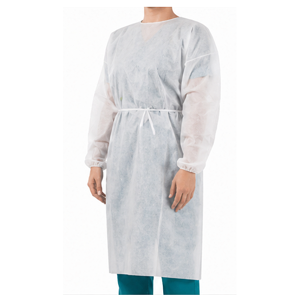 AVENTAL DESCARTAVEL MANGA LONGA C/ PUNHO ELASTICO STANDARD 1,40LX1,00C BRANCO - PCT/10