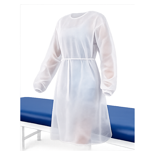 AVENTAL DESCARTAVEL MANGA LONGA C/ PUNHO ELASTICO SOFT SLIM 1,40LX1,00C BRANCO - PCT/10