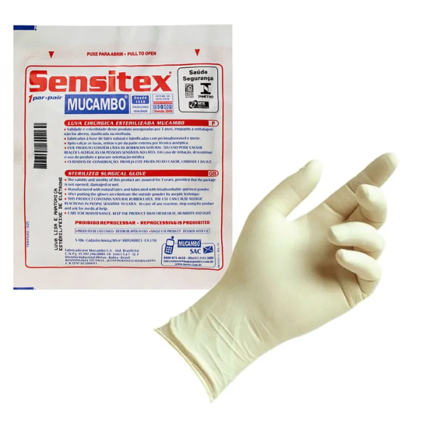 LUVA CIRURGICA ESTERIL LATEX C/ PO SENSITEX - 7.0 - MUCAMBO
