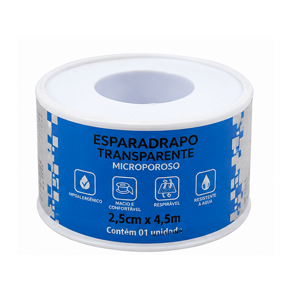 ESPARADRAPO TRANSPARENTE  MICROPERFURADO 2,5CM X 4,5M - CIEX