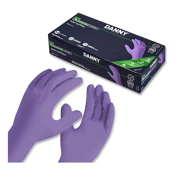 LUVA P NITRILICA SENSIFLEX FLEX ROXA - CX/100 - DANNY