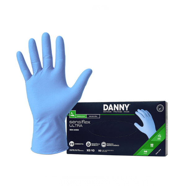 LUVA G NITRILICA SENSIFLEX ULTRA - CX/50 - DANNY