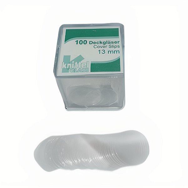 LAMINULA REDONDA 13MM VIDRO BOROSILICATO DE 0,13-0,17MM - CX/100 - KNITTEL