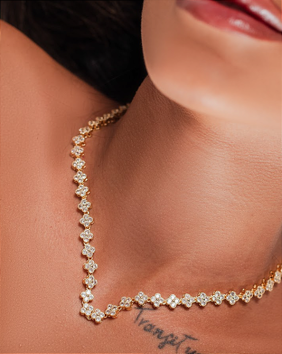 Colar Designer Trevo Dourado | Inspiração V. Cleef