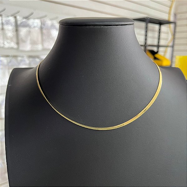 Colar Choker Fita Dourado