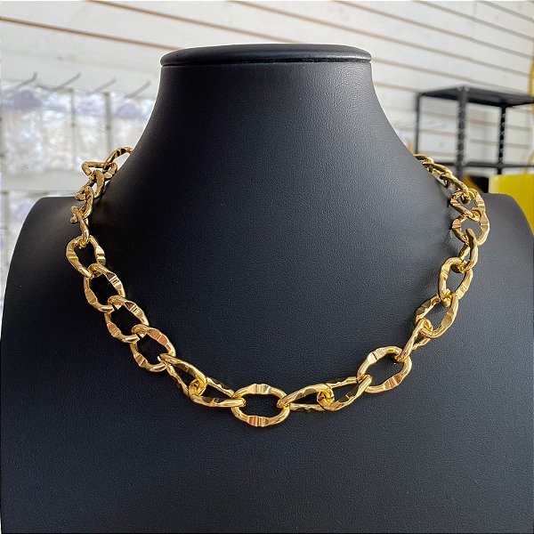 Colar Choker Corrente Dourada