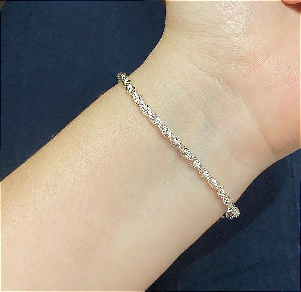 Pulseira Cordão Baiano Prata