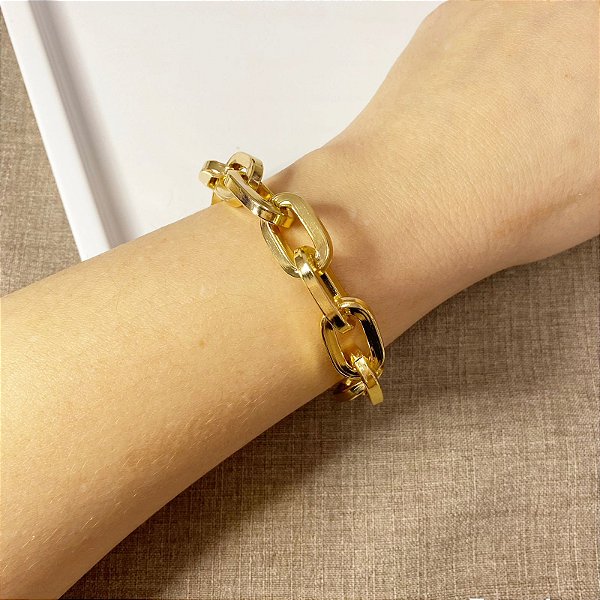 Pulseira Corrente Maxi Dourada