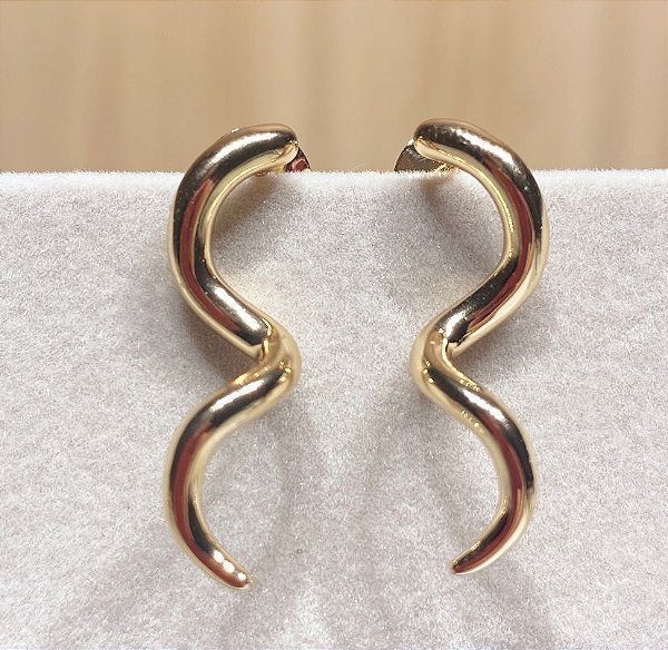 Brincos Curva Prata/Dourado