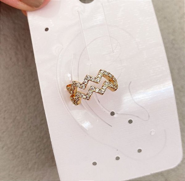 Piercing Fake Zig Zag Prata/Dourado