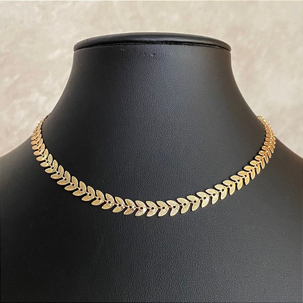 Colar Choker Escama Prata/Dourado