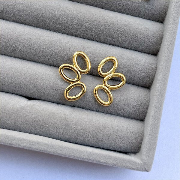 Brinco Ear Cuff Dourado/Prata