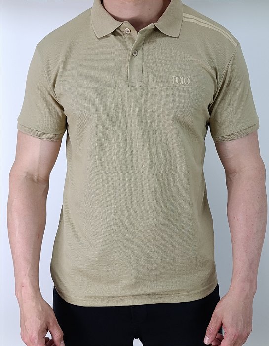 Polo Masculina Slim Estampada Maga Curta