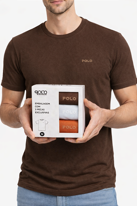 Kit 3 camisetas estampadas polo com cavalinho Polo RG518