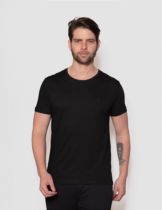 Camiseta Algodão Masculina Casual Básica Lisa Slim Premium